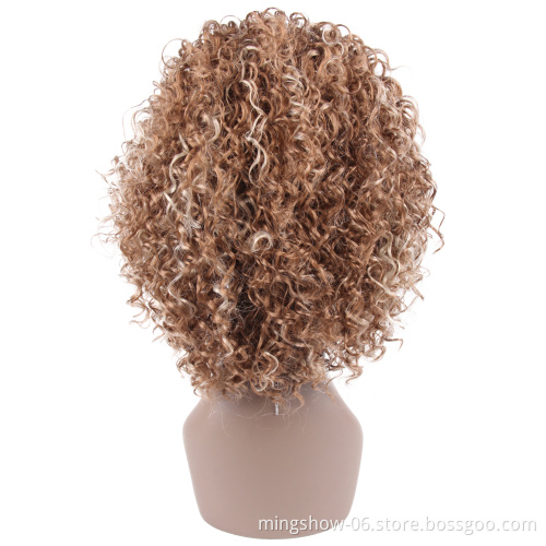 Short Water Wave Wigs for Black Women Synthetic Wigs Blonde Hair Bob Hairstyle High Temperature Fiber